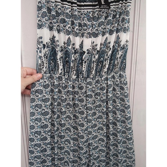 NWT Romantic Sini 1 Piece Pants Jumpsuit SZ L Strapless Pullup Hologram Buttons - Picture 6 of 16